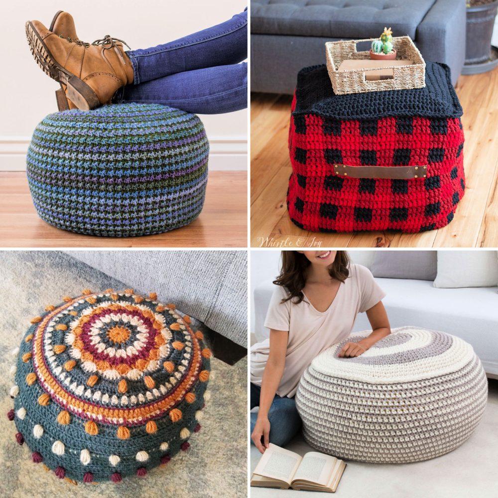 25 Free Crochet Pouf Patterns (Crochet Ottoman Pattern) Blitsy