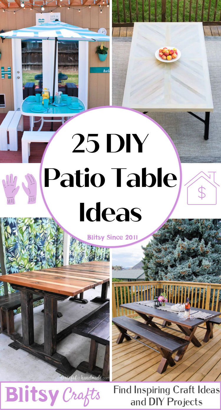 25 DIY Patio Table Plans Free Blitsy