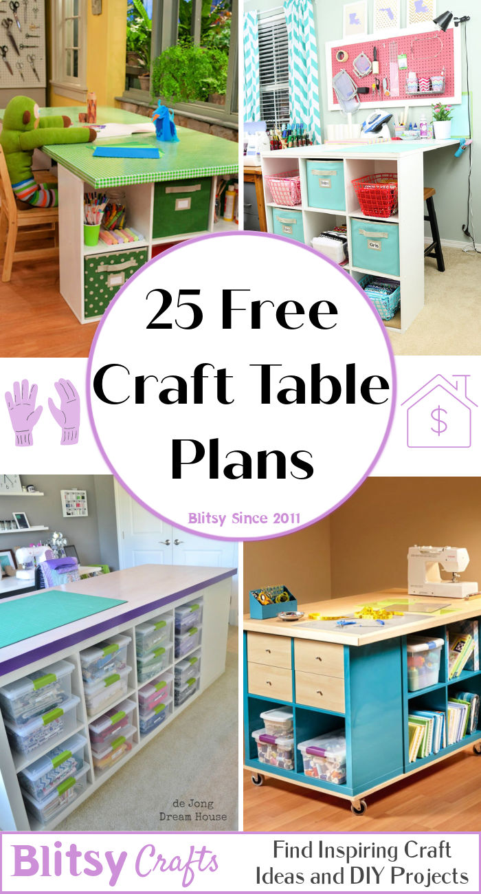 25 DIY Craft Table Ideas with Storage and Easy To Build