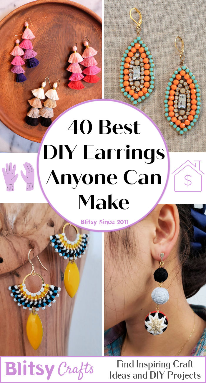 40 Trendy DIY Earrings Ideas to Make - Blitsy