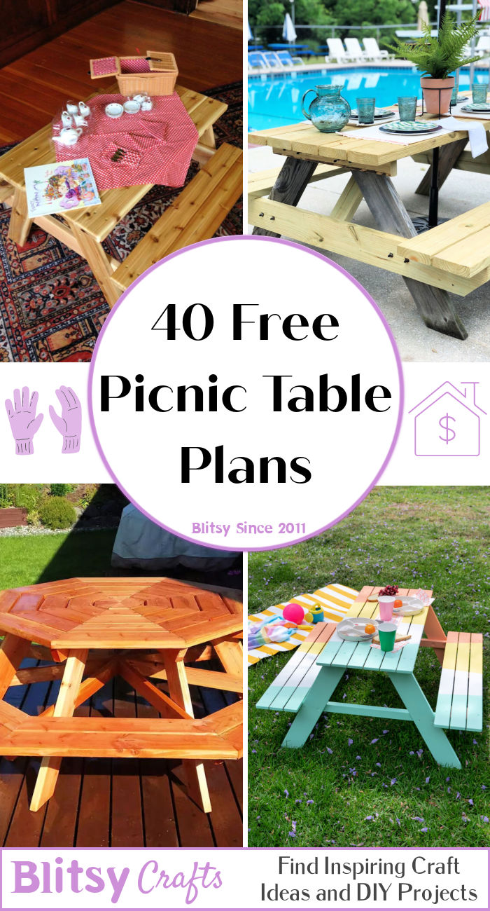 40 Free DIY Picnic Table Plans (with PDF and Blueprints)