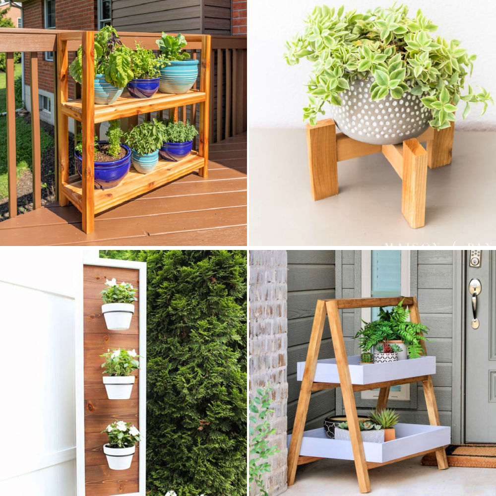 Two Tier Plant Stand 28" Tall 2 Shelves Indoor Outdoor 