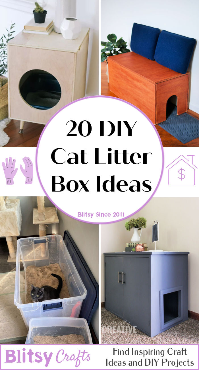 20 DIY Cat Litter Box Ideas + Hidden Litter Box - Blitsy