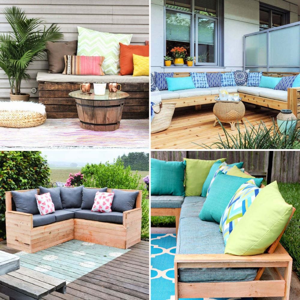 25 DIY Outdoor Sectional Plans Free DIY Patio Sofa